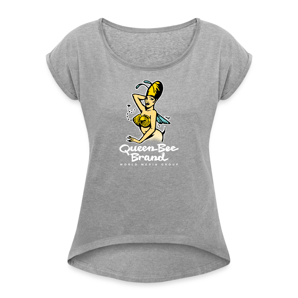 Queen Bee Logo - Women's Roll Cuff T-Shirt - heather gray