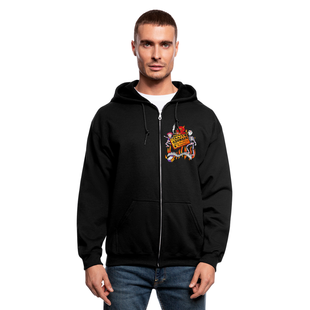 Little Georgie Devil - Men's Zip Hoodie - black