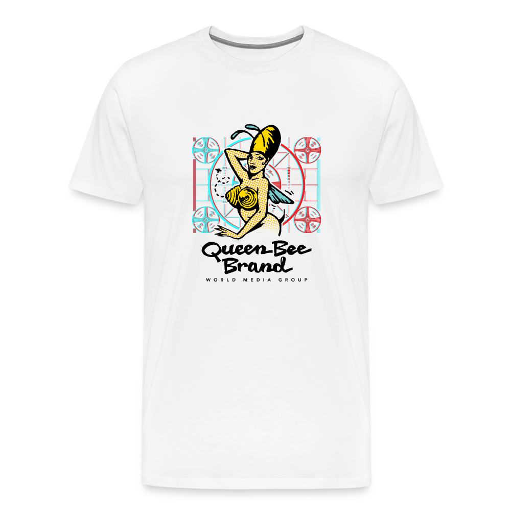 Queen Bee Brand Screen Test - Men's Premium Tshirt - white