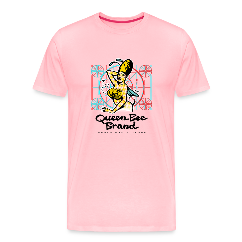 Queen Bee Brand Screen Test - Men's Premium Tshirt - pink