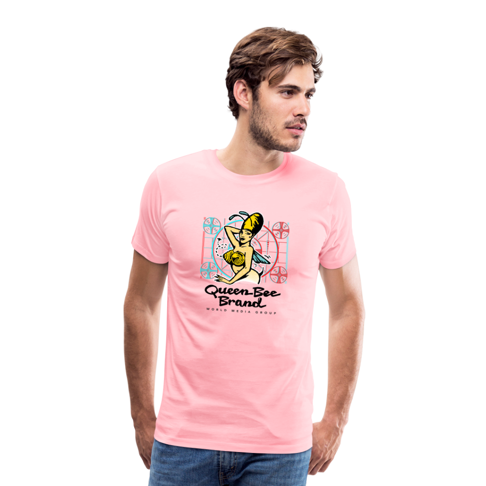 Queen Bee Brand Screen Test - Men's Premium Tshirt - pink