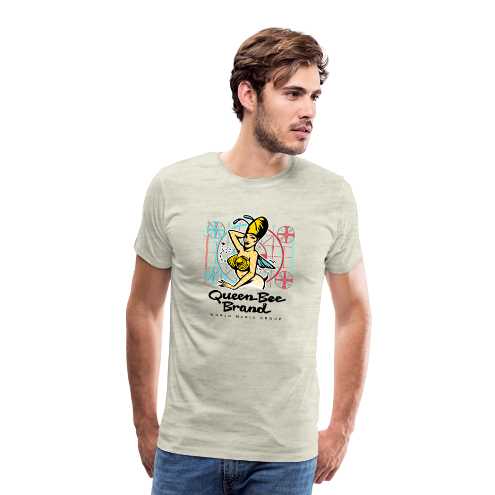 Queen Bee Brand Screen Test - Men's Premium Tshirt - heather oatmeal