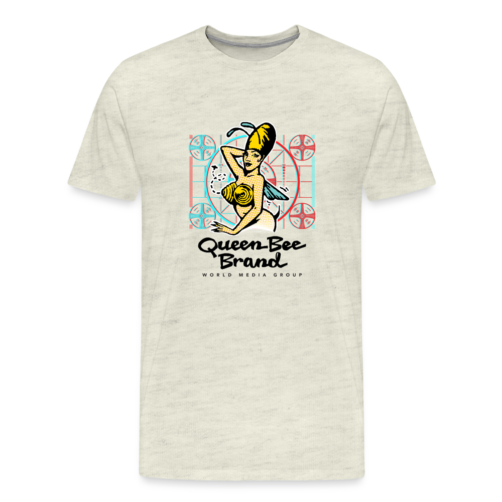 Queen Bee Brand Screen Test - Men's Premium Tshirt - heather oatmeal