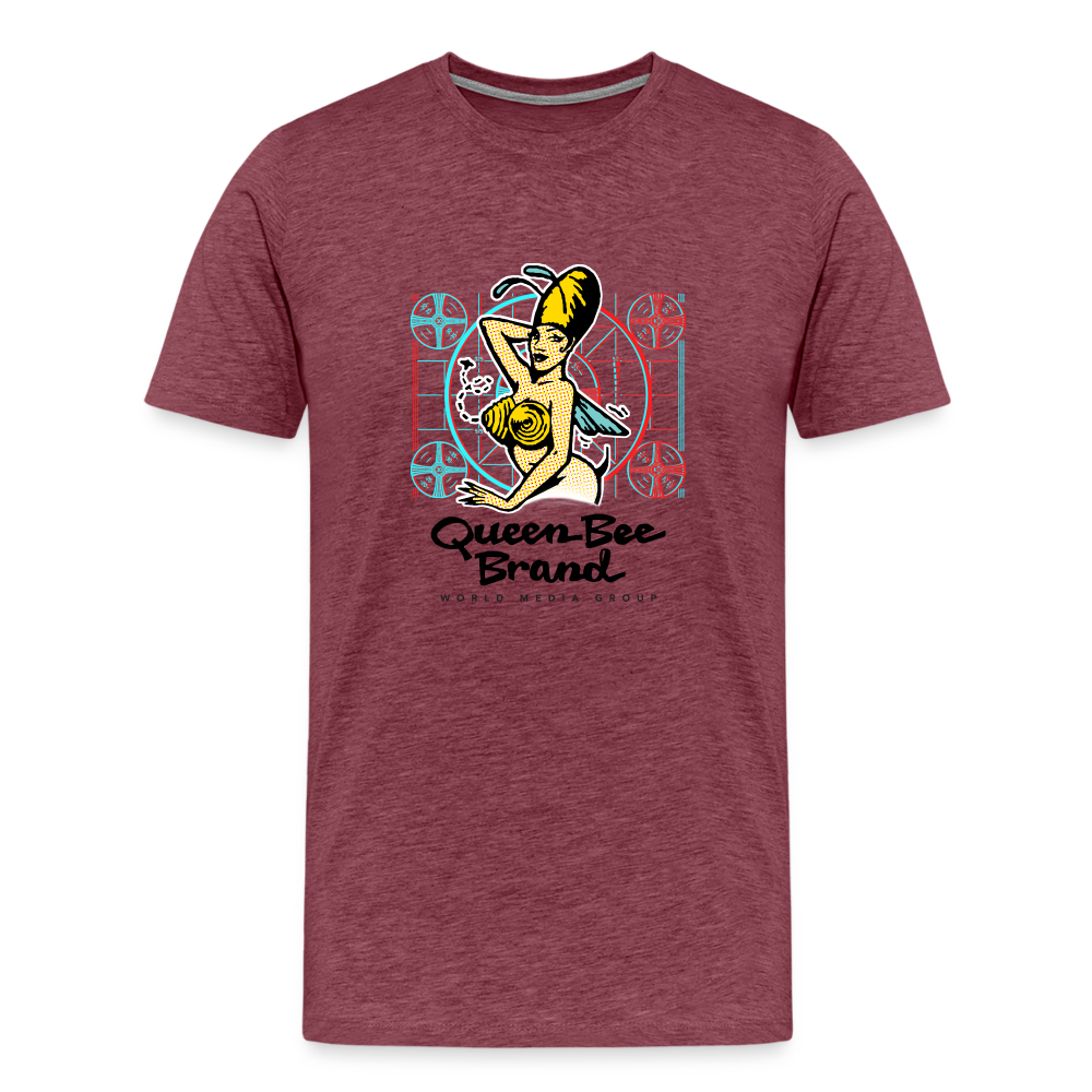 Queen Bee Brand Screen Test - Men's Premium Tshirt - heather burgundy