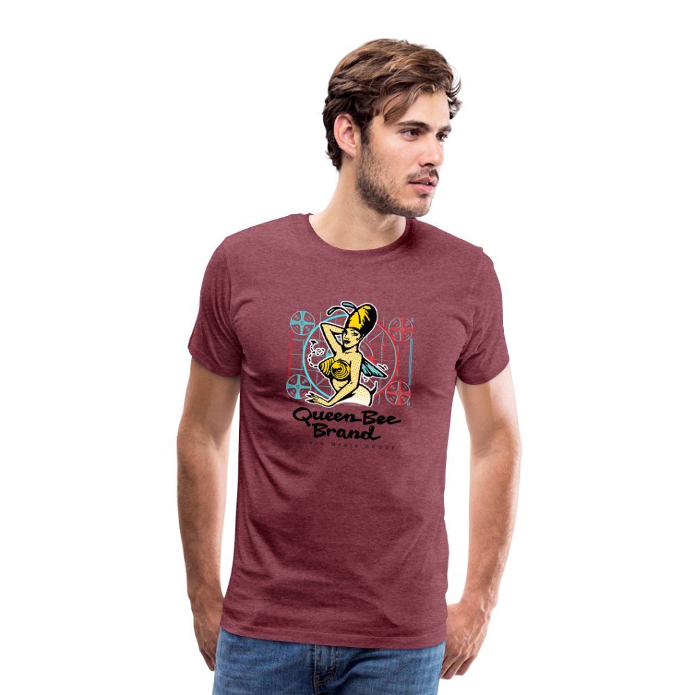 Queen Bee Brand Screen Test - Men's Premium Tshirt - heather burgundy