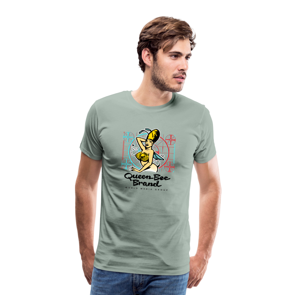 Queen Bee Brand Screen Test - Men's Premium Tshirt - steel green