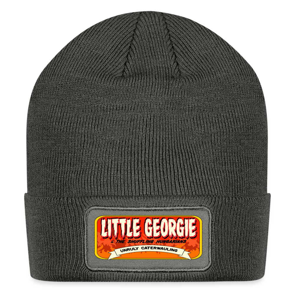 Patch Beanie - charcoal grey