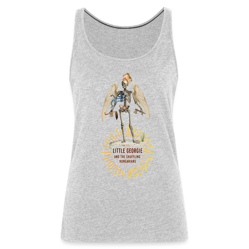 "Angel Skeleton Chief" Women's Premium Tank Top - heather gray