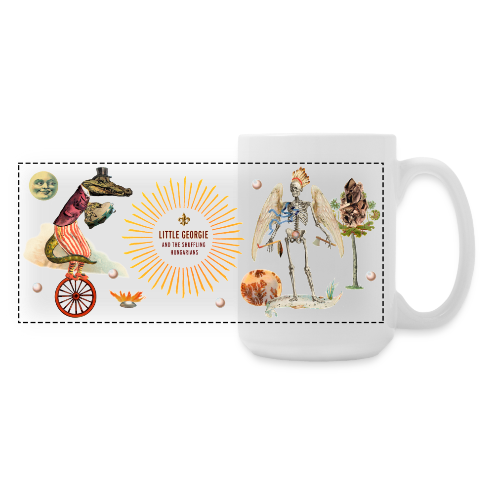 "Funky Indian" Panoramic Coffee/Tea Mug 15 oz - white